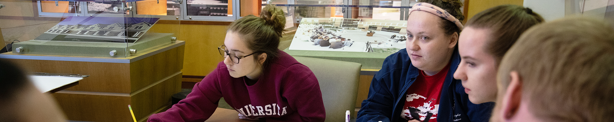 Students in a group working together